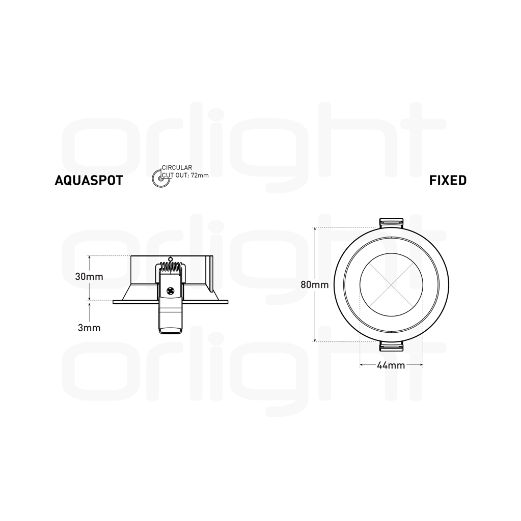 AQUASPOT-FG-WH-9016 - Fixed IP65 Downlight