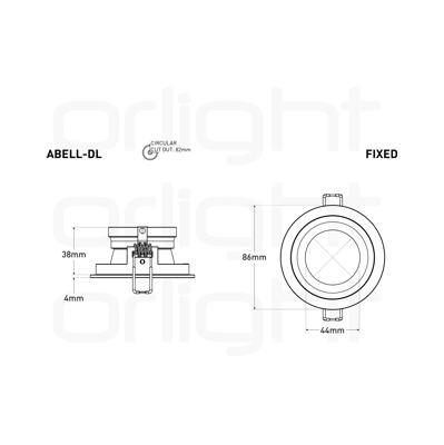 ABELL-DL-WH-GB - Interchangeable Reflector Downlight
